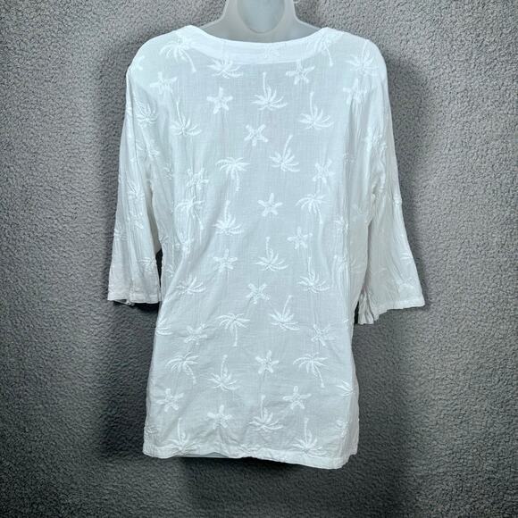 CottonSeed Tunic 398 Palms Light‎ Cotton Preshrunk Womens Medium USA Resort Wear - Picture 15 of 15